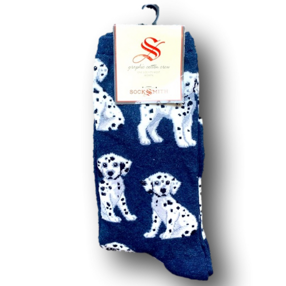 3/$15 Dalmatian Dogs Funny Novelty Crew Socks - NWT - Picture 1 of 3